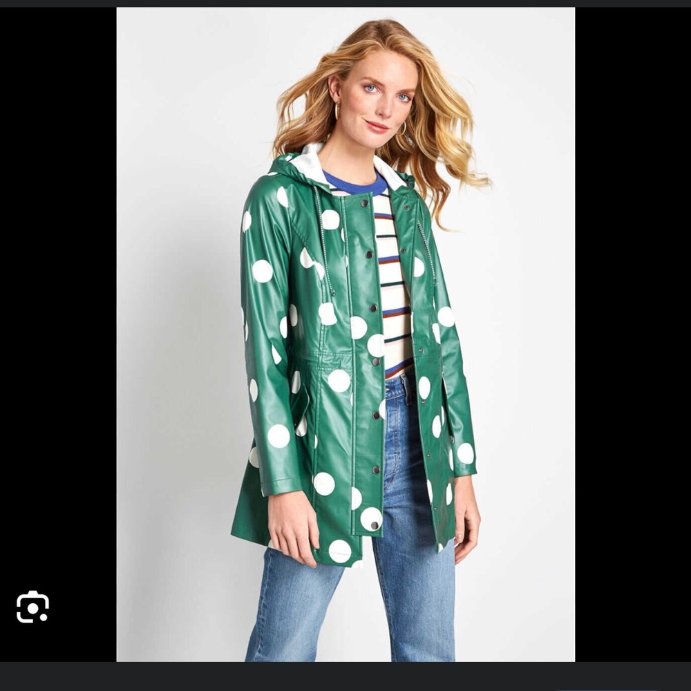 Modcloth Polka Dot Raincoat